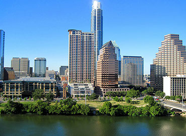 Downtown Austin Texas Photograph along the riverfront, beautiful Austin skyline